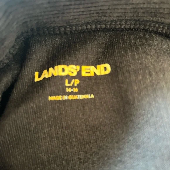 Lands' End Sport Knit High Rise Corduroy Leggings Black Large Petite - Picture 3 of 3